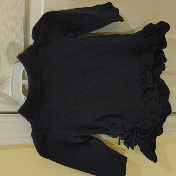 Navy long sleeve rouged dress and bloomer set - Picture 2 of 4